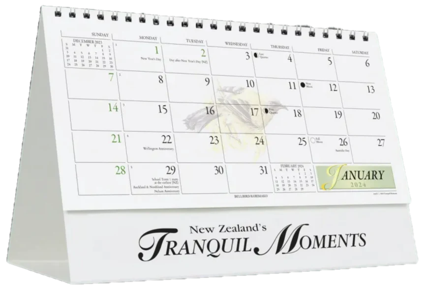 2024 Desk Calendar NZ Tranquil Moments