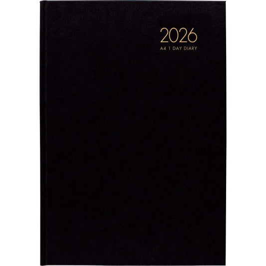 2026 Diary Windsor A4 Day to Page Black