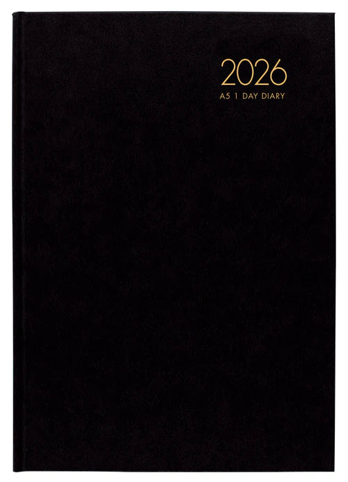 Diary 2026 Collins Windsor A51 Day to Page Black