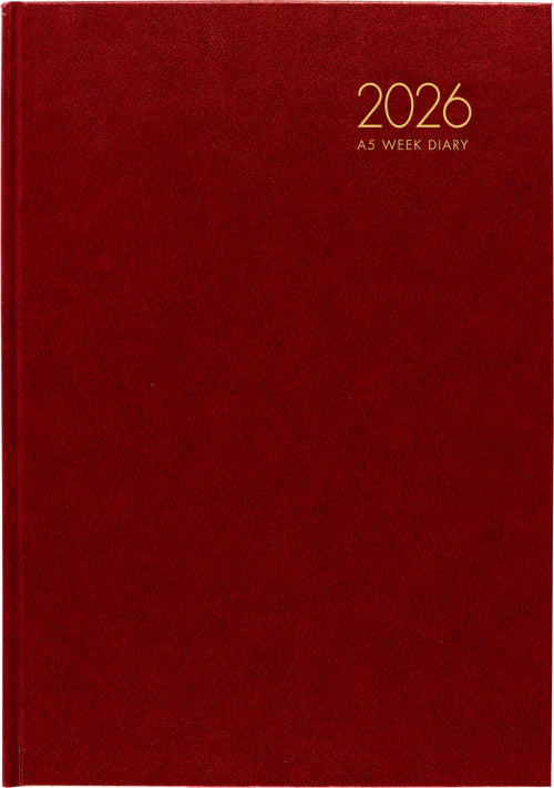 2026 Diary Collins Windsor A5 Week to View Red