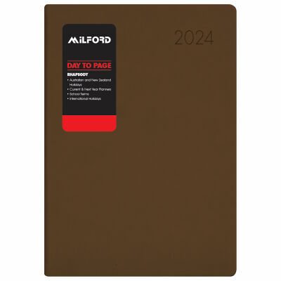 2024 Diary Milford Rhapsody A51 Day to Page Coffee