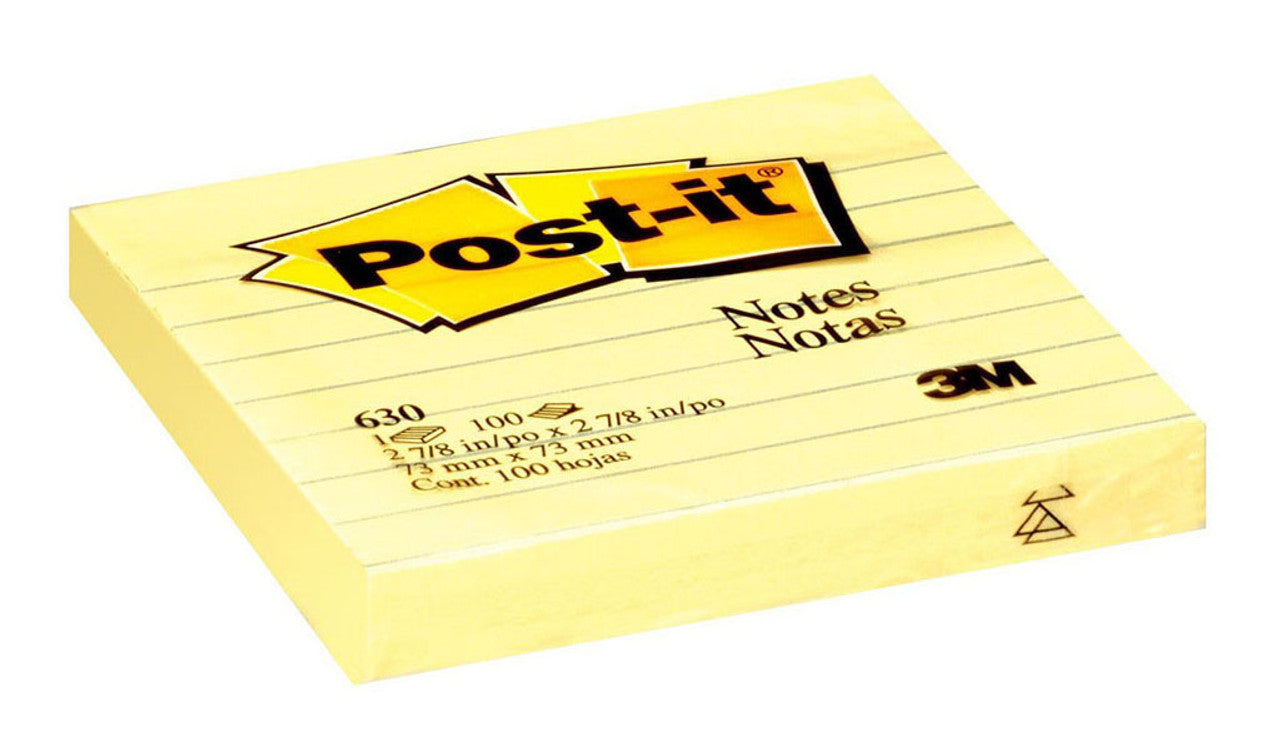 Post-it Notes 630-SS Lined Yellow 76x76mm