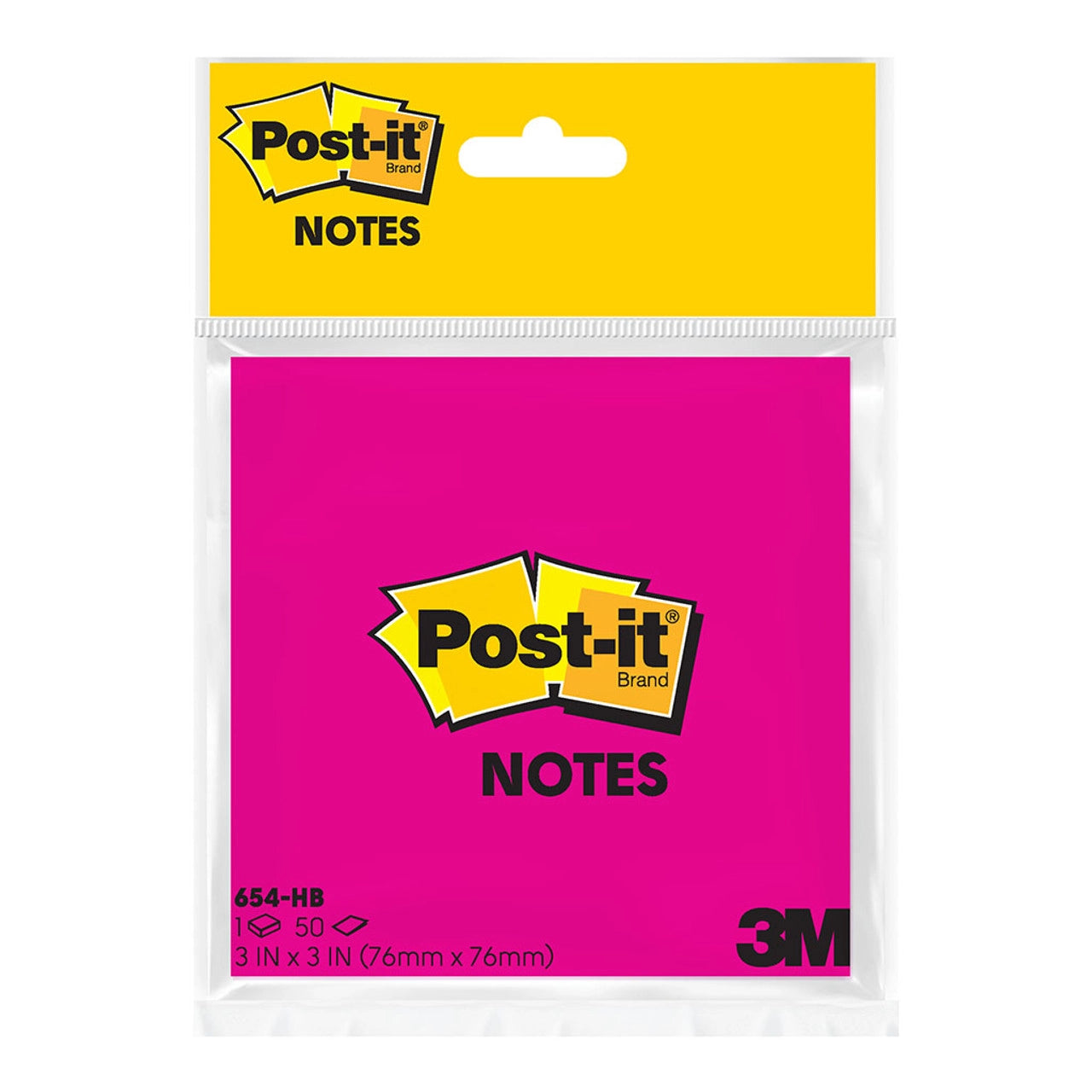 Post-it Notes 654 Hot Pink 76mm x 76mm