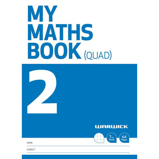 Warwick My Maths Book 2 7mm Quad 64 Page - City Books & Lotto
