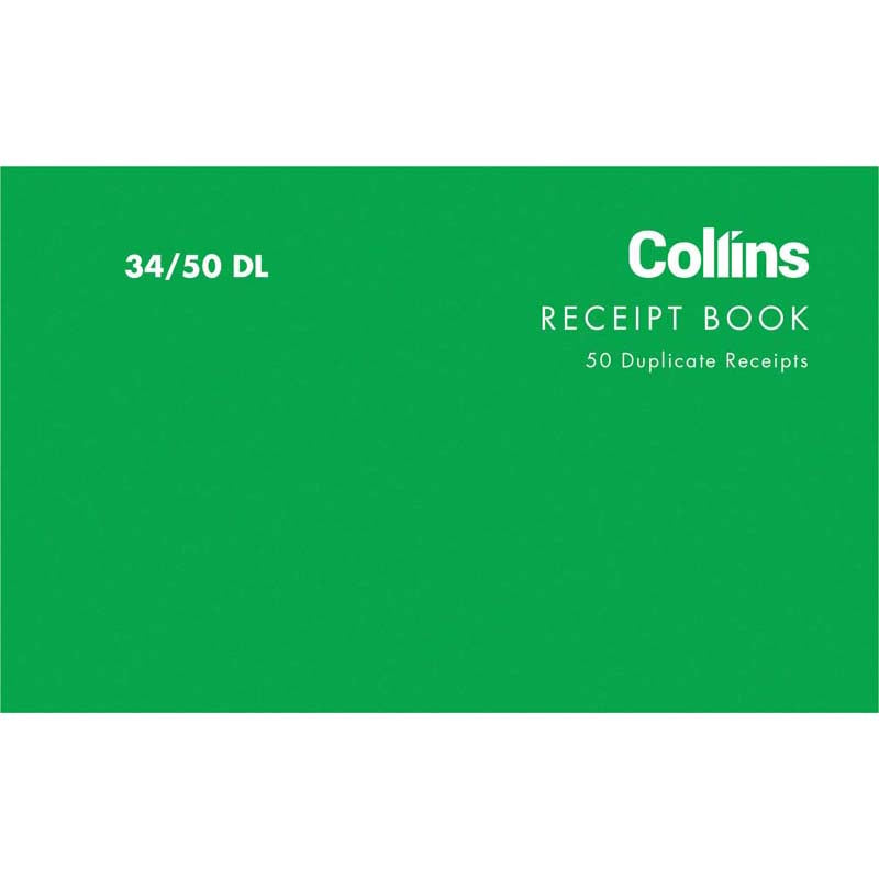 Receipt Book Collins 34/50 DL 50 Leaf - City Books & Lotto
