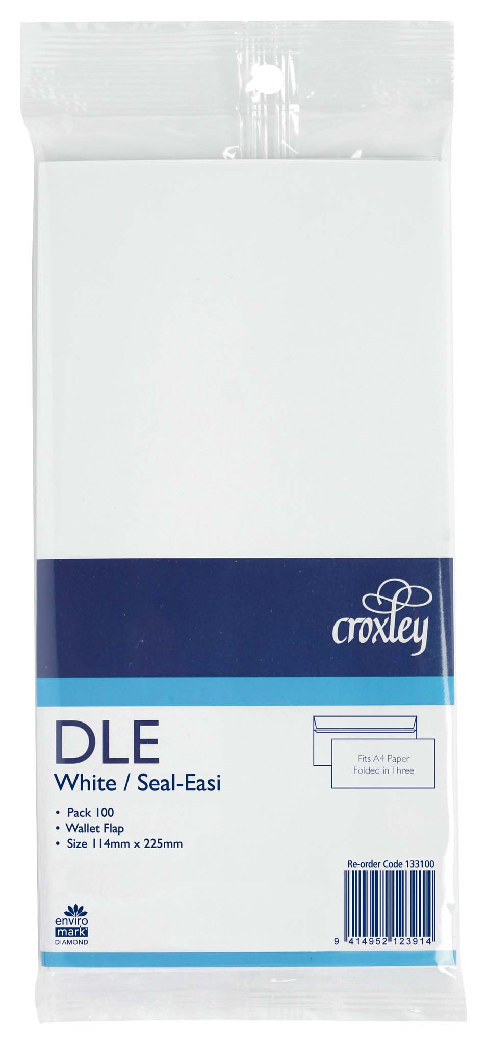 ENV CROX DLE WHITE SS STD PK 100 - City Books & Lotto