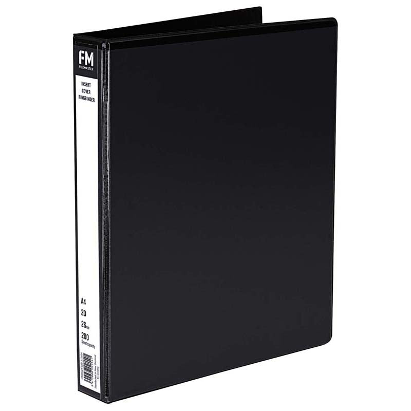 RINGBINDER FM PVC INSERT O/LAY 2/26 BLK - City Books & Lotto