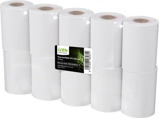 Thermal Rolls Icon 57mm x 38mm Pack of 10 - City Books & Lotto