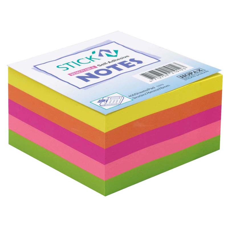 Stick’n Note 76x76mm 400 Sheet Rainbow Neon - City Books & Lotto