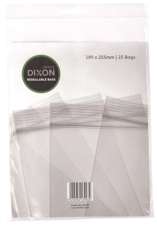 Zip Lock Bag 180x255mm Clear Pk 25 - City Books & Lotto