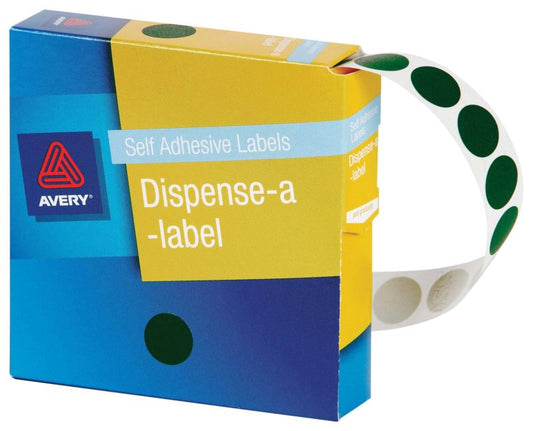 Avery Label Dispenser Dmc14g Green Round 14mm 1050 Pack - City Books & Lotto