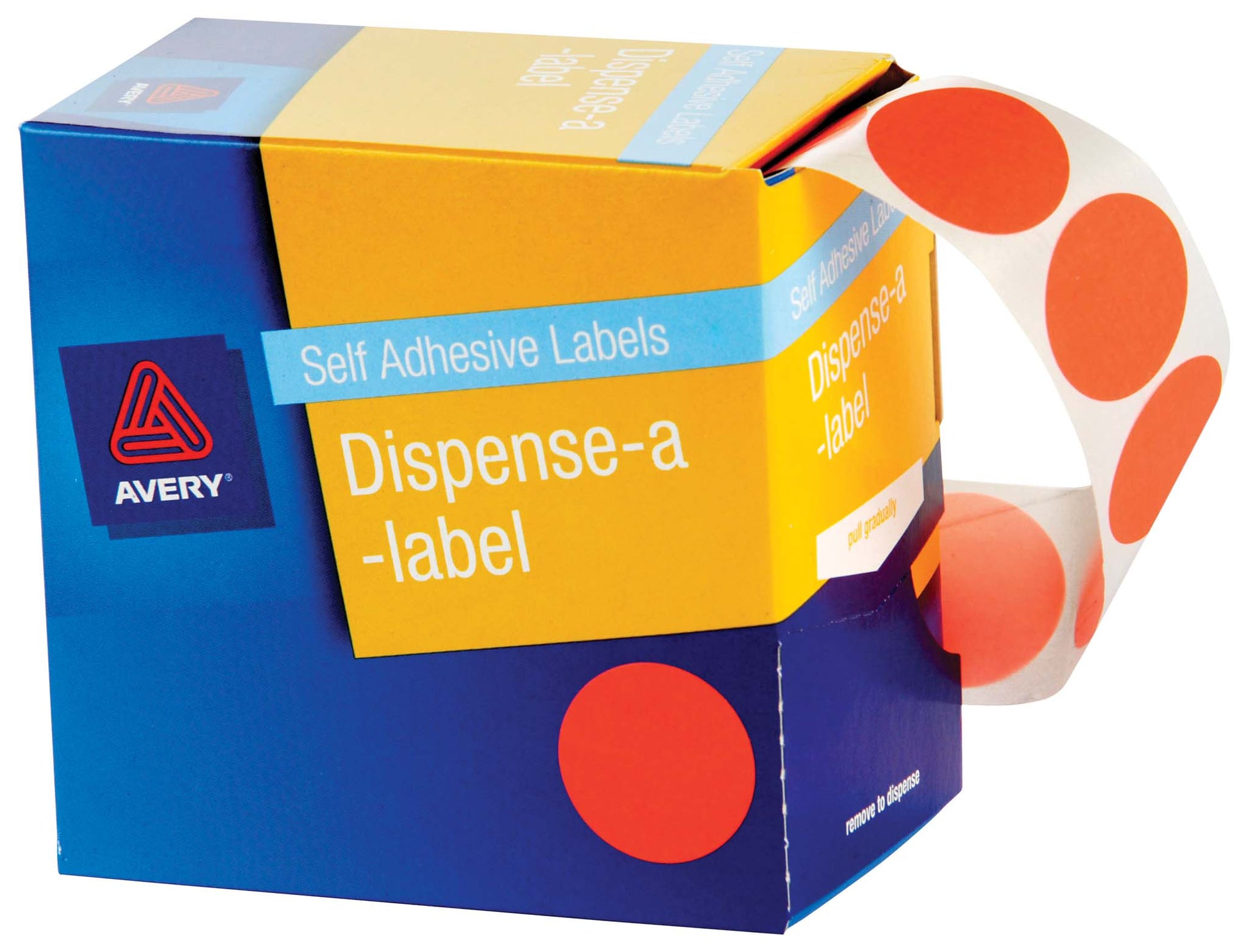 Avery Label Dispenser Dmc24o Orange Round 24mm 500 Pack - City Books & Lotto