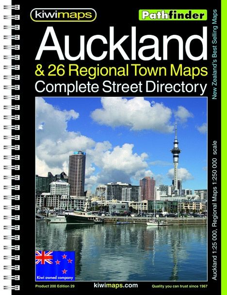Auckland & 26 Regional Town Maps Complete Road Map by KiwiMaps - City Books & Lotto