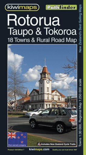 Rotorua & Taupo Road Map by KiwiMaps - City Books & Lotto