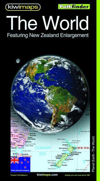 The World Featuring New Zealand Enlargement Road Map by Kiwimaps - City Books & Lotto