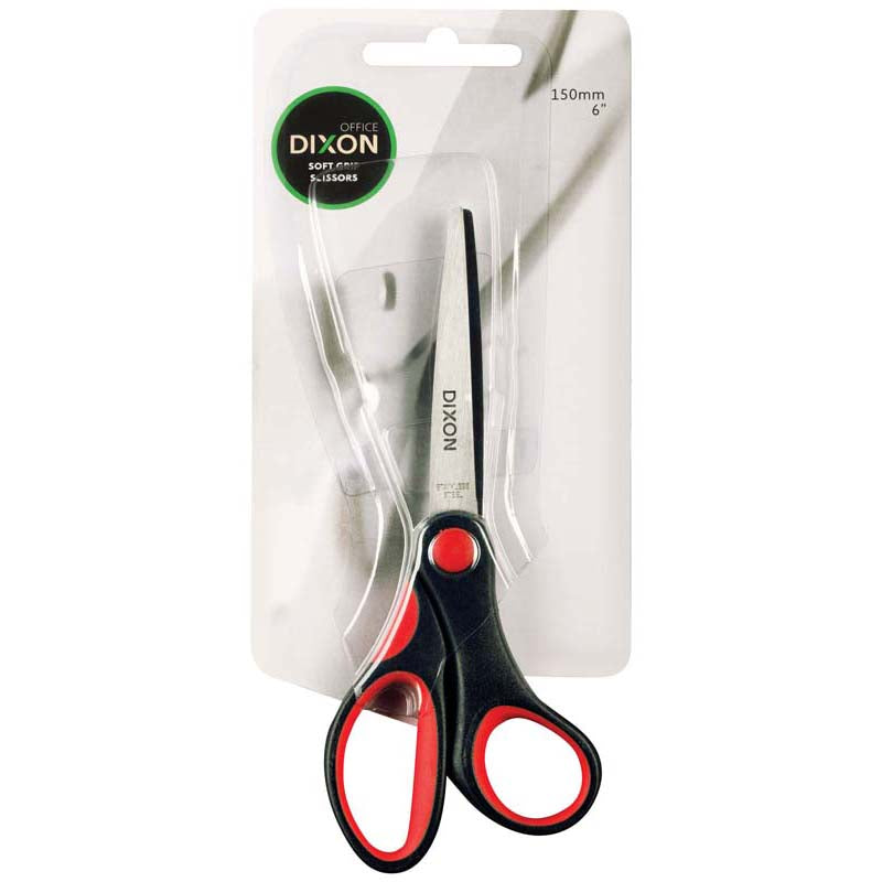 Dixon Scissors Soft Grip Black And Red 170mm 7″ - City Books & Lotto
