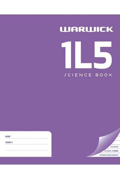 EXERCISE BOOK WARW 1L5 SCIENCE 36LF - City Books & Lotto