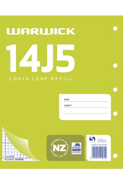 REFILL PAD WARW 5MM QUAD 14J5 LOOSE 40LF - City Books & Lotto