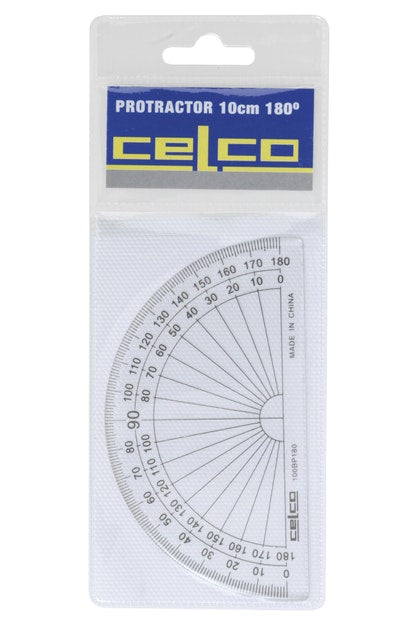 Protractor Celco 180 degrees 10cm Clear - City Books & Lotto