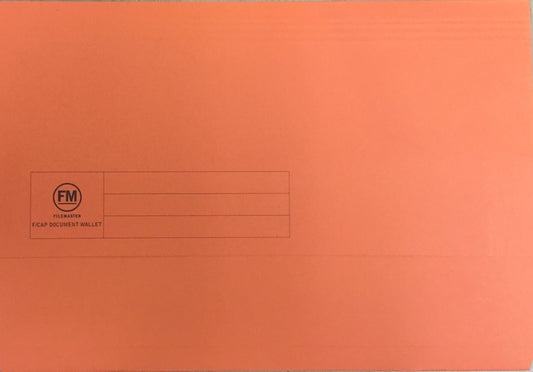 DOCUMENT WALLET FM FOOLSCAP ORANGE - City Books & Lotto