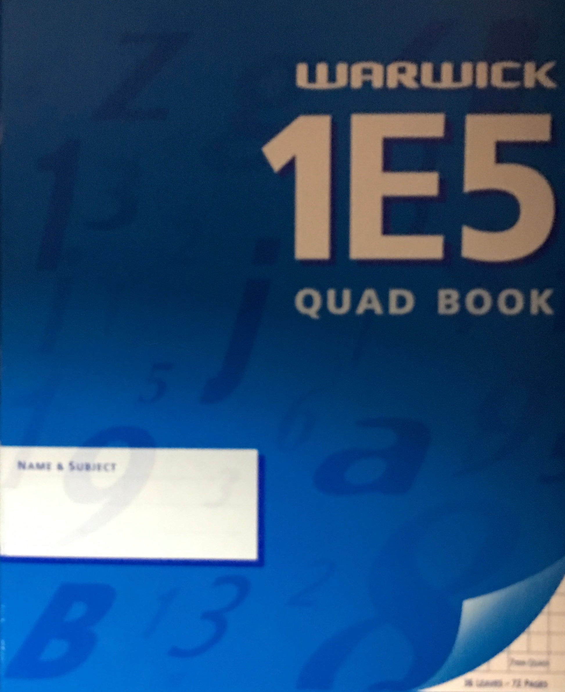 EXERCISE BOOK WARW 1E5 7MM QUAD 36LF - City Books & Lotto