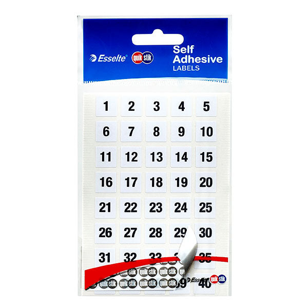LABEL H/PACK QUIKSTICK NUMBERS PK 160 - City Books & Lotto