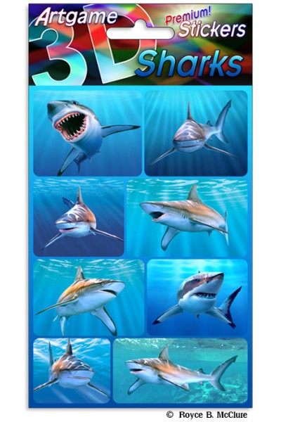 3D Stickers Sharks - City Books & Lotto