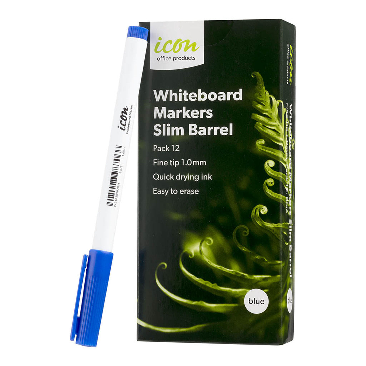 Icon Whiteboard Marker Slim Barrel Fine Tip Blue - City Books & Lotto