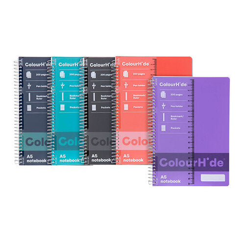 Colourhide® Notebook A5 200pg Asstd