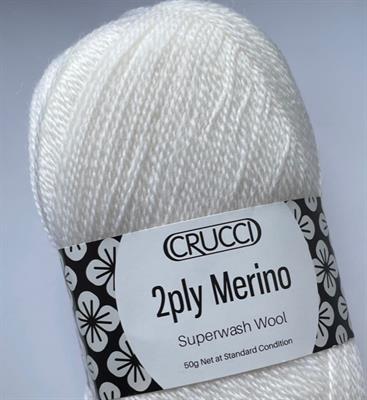 Crucci 2 Ply Merino Superwash 50 gm 1 White - City Books & Lotto